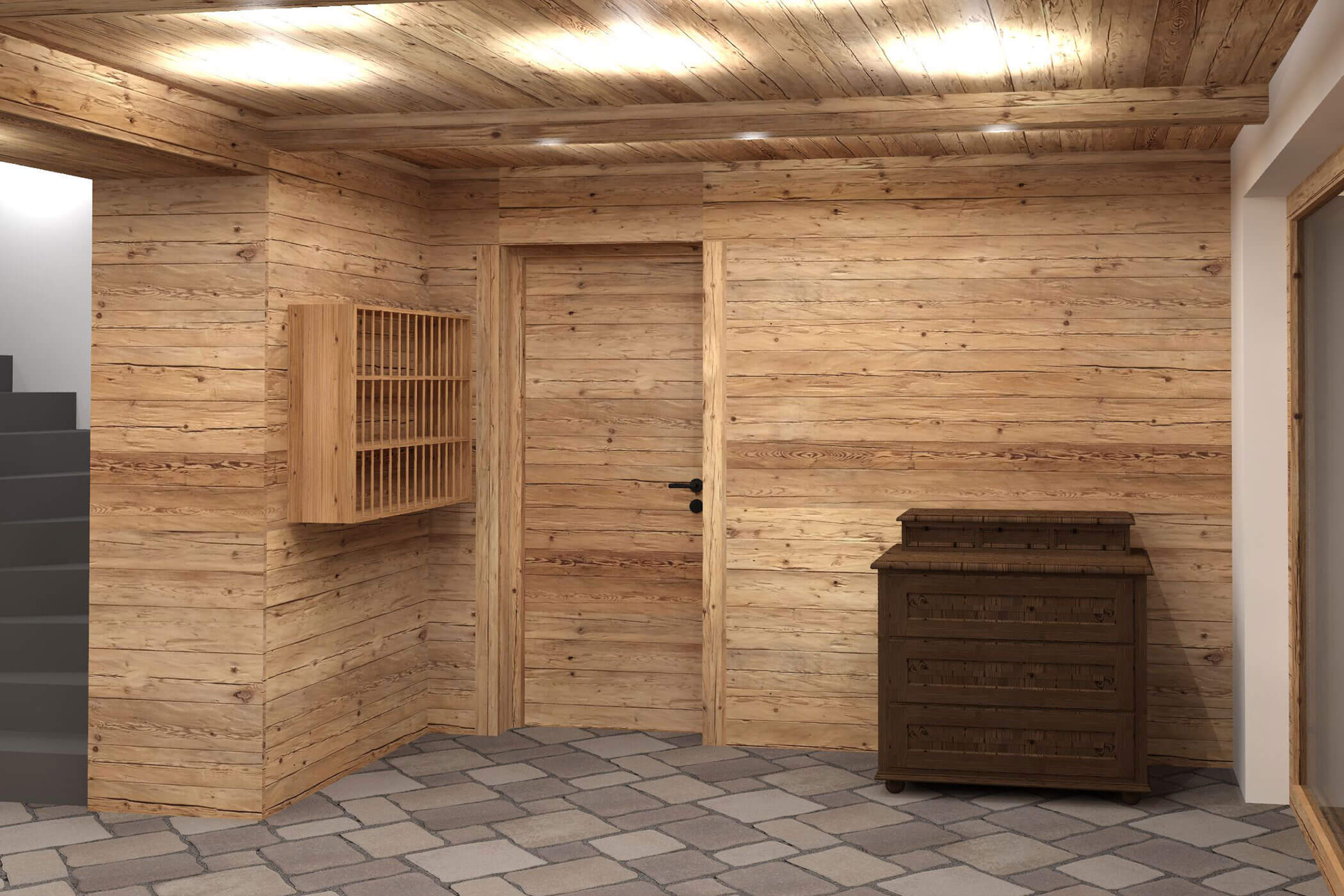 Wooden wall with chest of drawers - Kuenzerhof